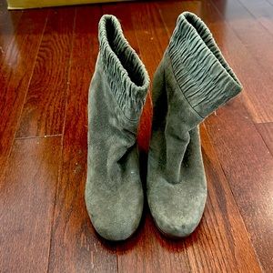 Dolce Vita suede grey wedge booties